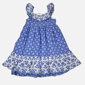 Sigrid Olsen Blue Floral Ruffle Sleeve Girls 7 Dress Sigrid Olsen Summer 3574
